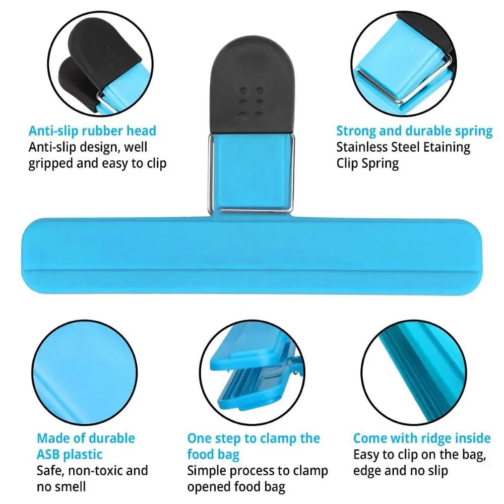 Large Plastic Chip Bag Clips Assorted Sizes Tight Seal for Coffee Bread Bags