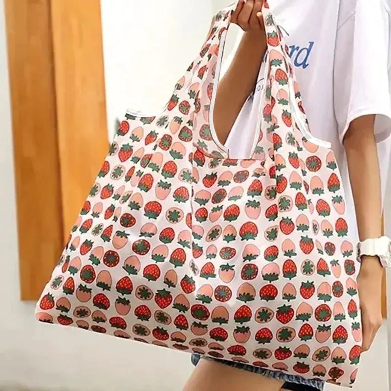 Large Reusable Grocery Bags Foldable Nylon Washable Heavy Duty Zero Waste