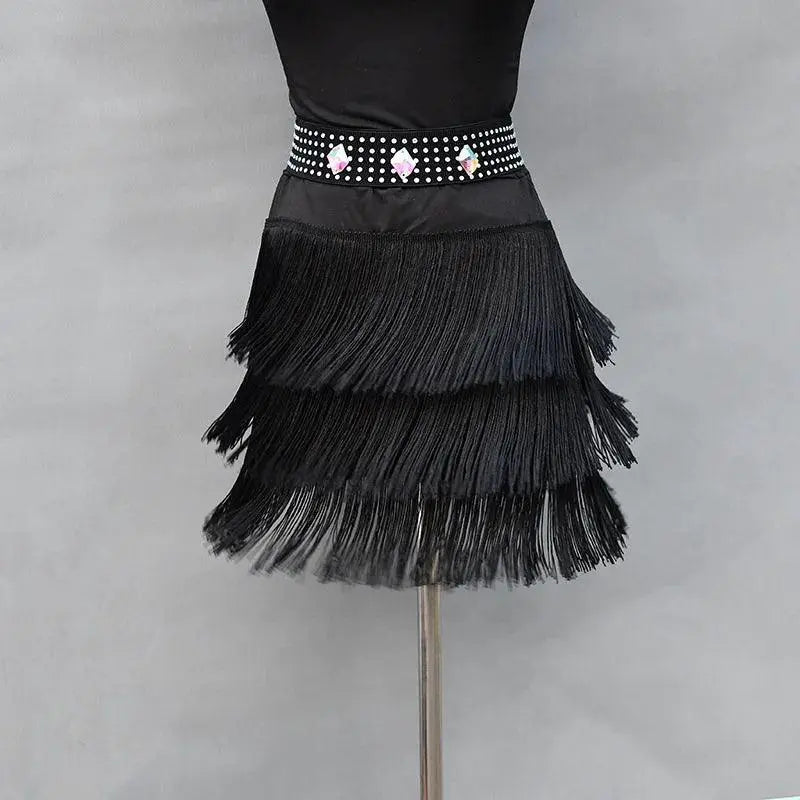 Latin Dance Womens Backless Shoulder Short Skirt Dress