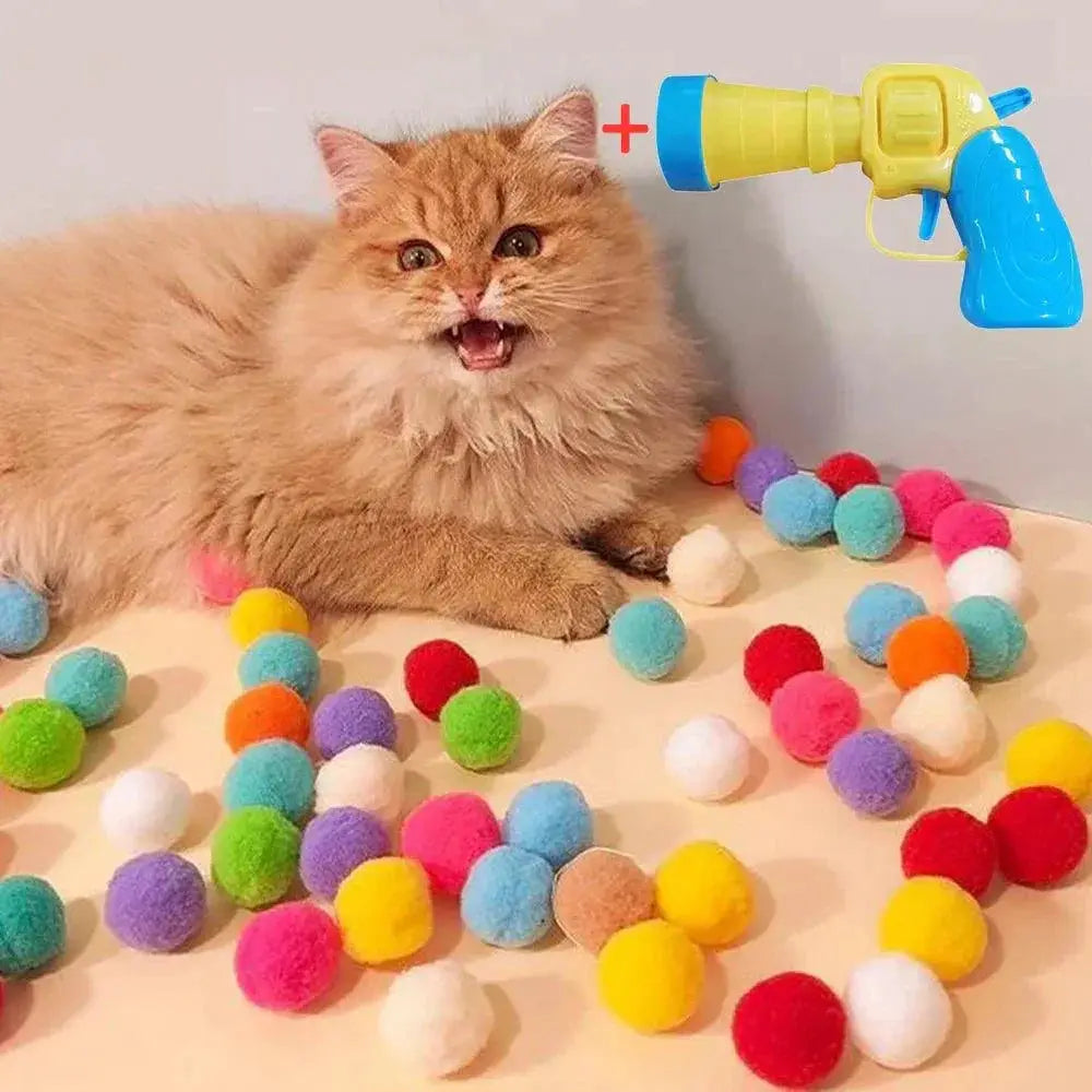 Launch Interactive Cat Toy Fluffy Plush Ball For Kittens