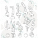 Layered Floral Alphabet Stencils and Cutting Dies Set