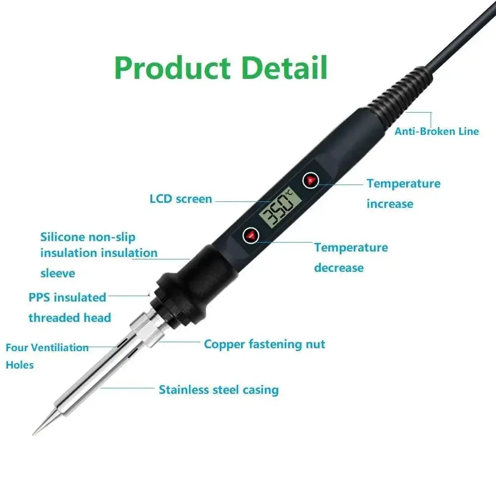 LCD Digital Soldering Iron Kit With Temperature Control