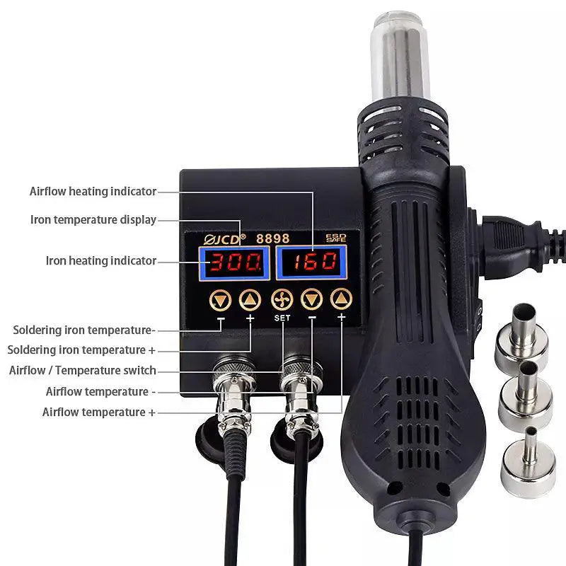 LCD Soldering Station Dual Functionality Precision Control