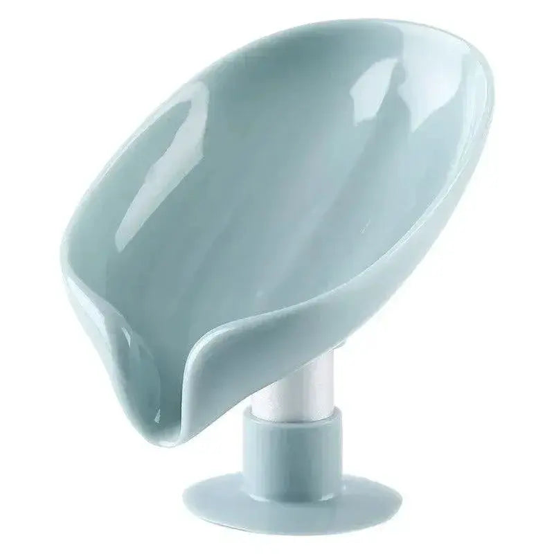 Leaf Shape Soap Box Suction Cup Tray Bathroom Organizer