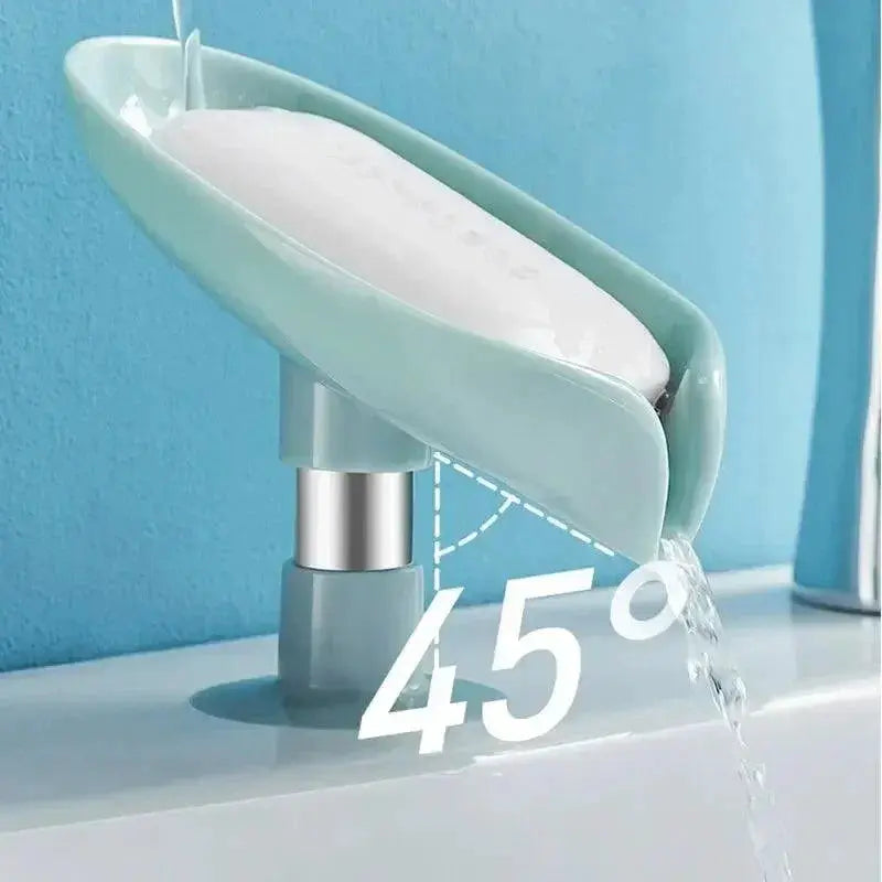Leaf Shape Soap Holder With Suction Cup Durable Box