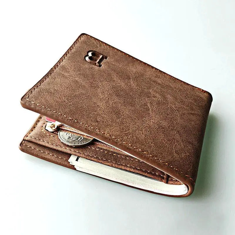 Leather Wallet For Men Minimalist Coin Purse Slim Design