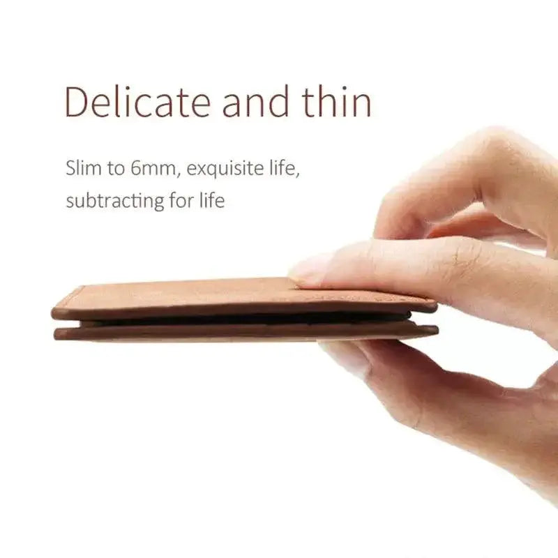 Leather Wallet For Men Minimalist Coin Purse Slim Design