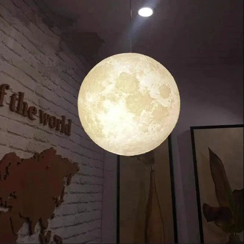 Led 3D Print Moon Pendant Hanging Lamps Indoor Lighting