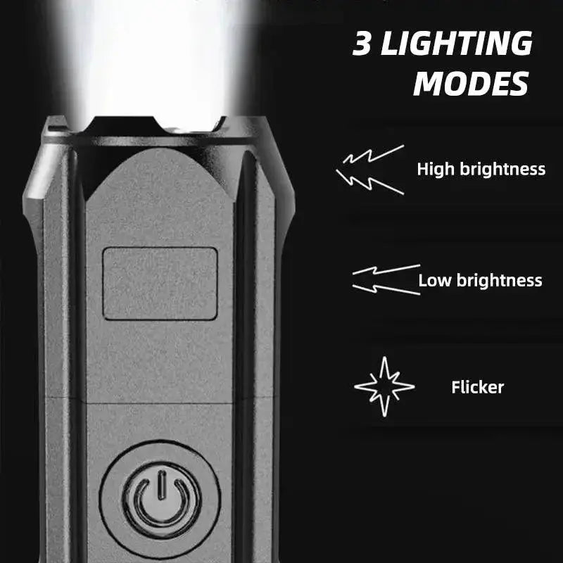 LED Camping Flashlight USB Rechargeable Waterproof Zoomable
