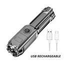 LED Camping Flashlight Torch USB Rechargeable Waterproof Zoomable