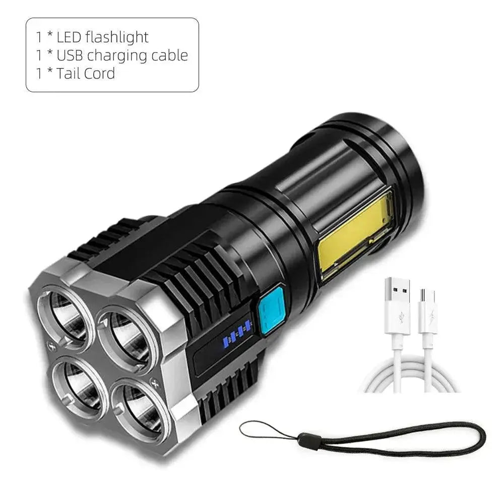 LED Camping Torch Rechargeable Flashlight Outdoors