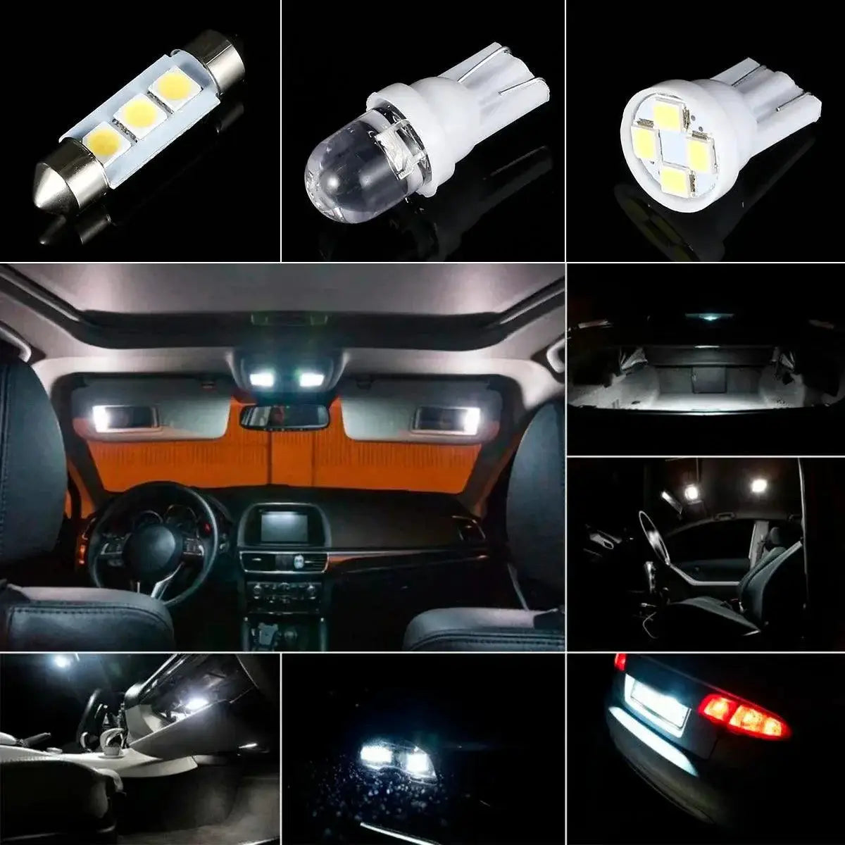 LED Car Interior Lights T10 Xenon White SMD Bulbs 42Pcs Set