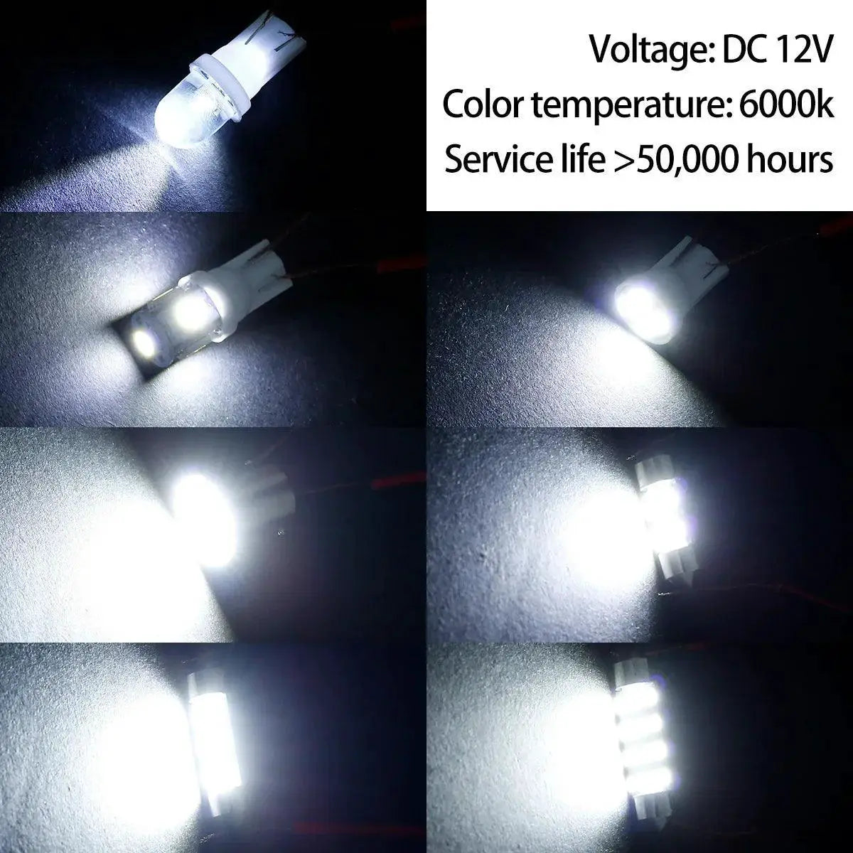 LED Car Interior Lights T10 Xenon White SMD Bulbs 42Pcs Set
