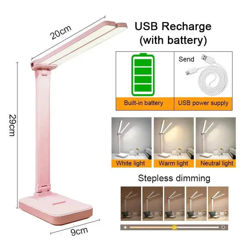 LED Desk Lamp Touch Night Light USB Rechargeable Bedside