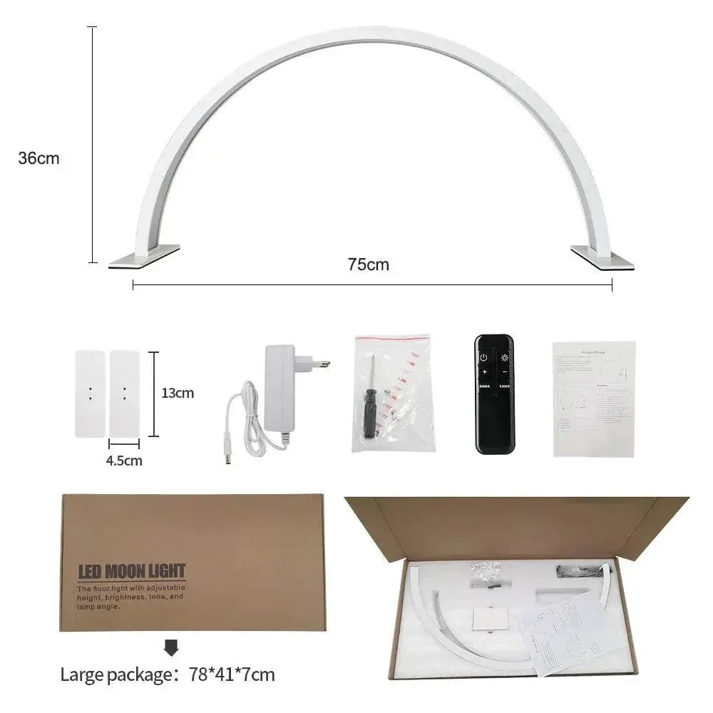 LED Dimmable Half Moon Table Lamp For Artists 39W 3 Modes
