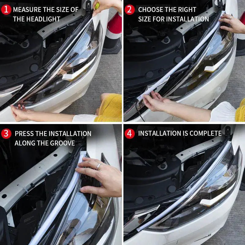 LED DRL Car Flexible Waterproof Strip Lights For Safety