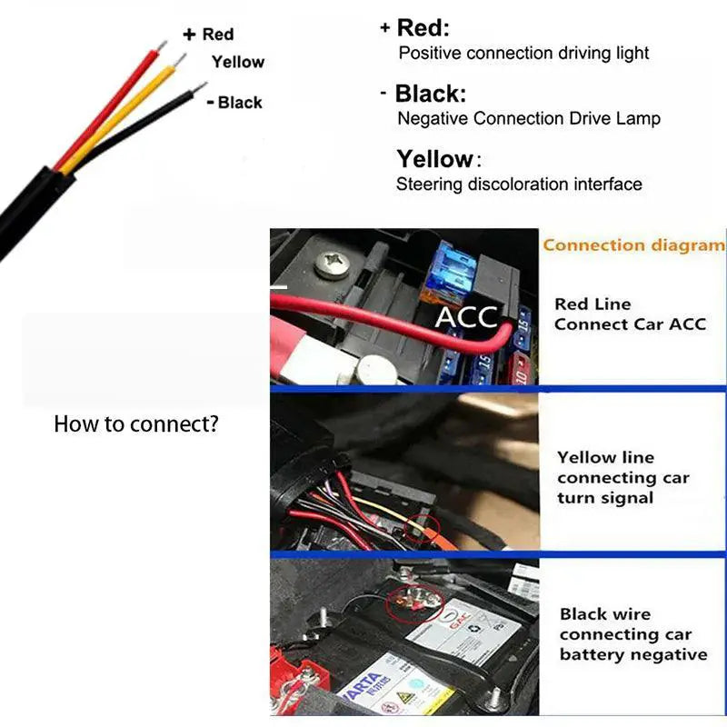 LED DRL Car Flexible Waterproof Strip Lights For Safety