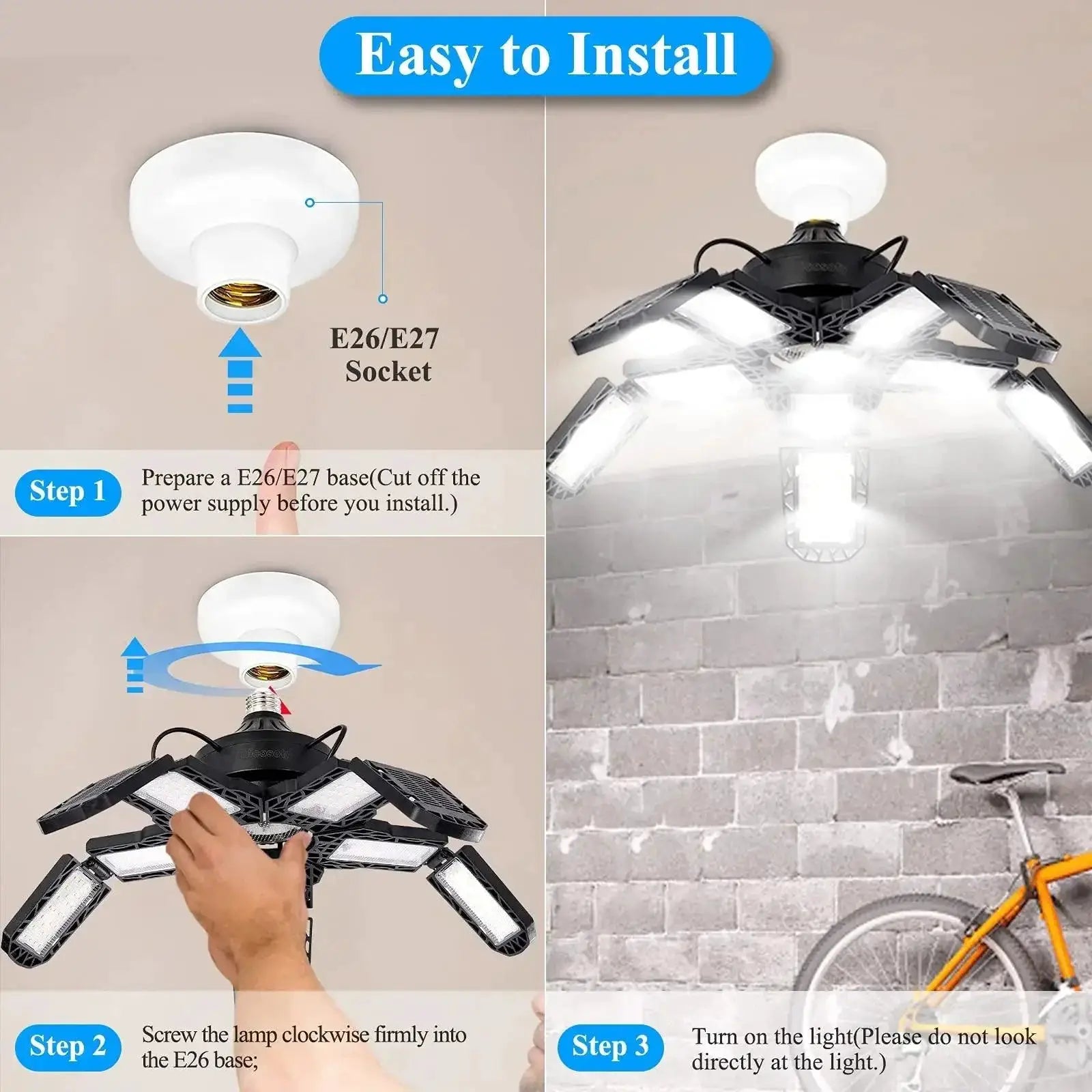 LED Garage Lights Ultra Bright Energy Efficient Fixture
