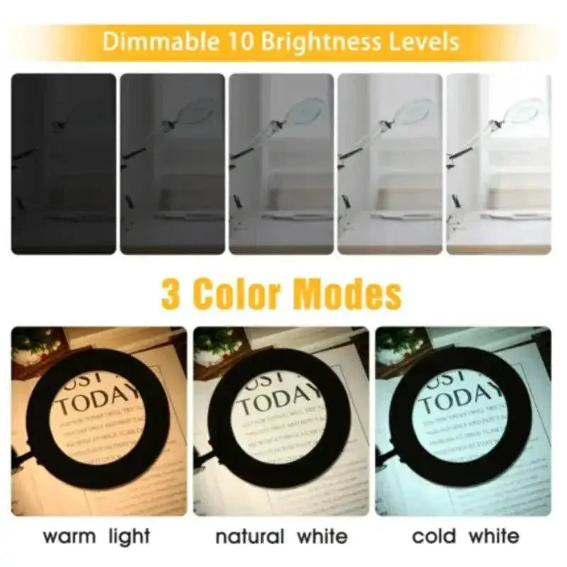 LED Illuminated Magnifier USB Magnifying Glass For Repair