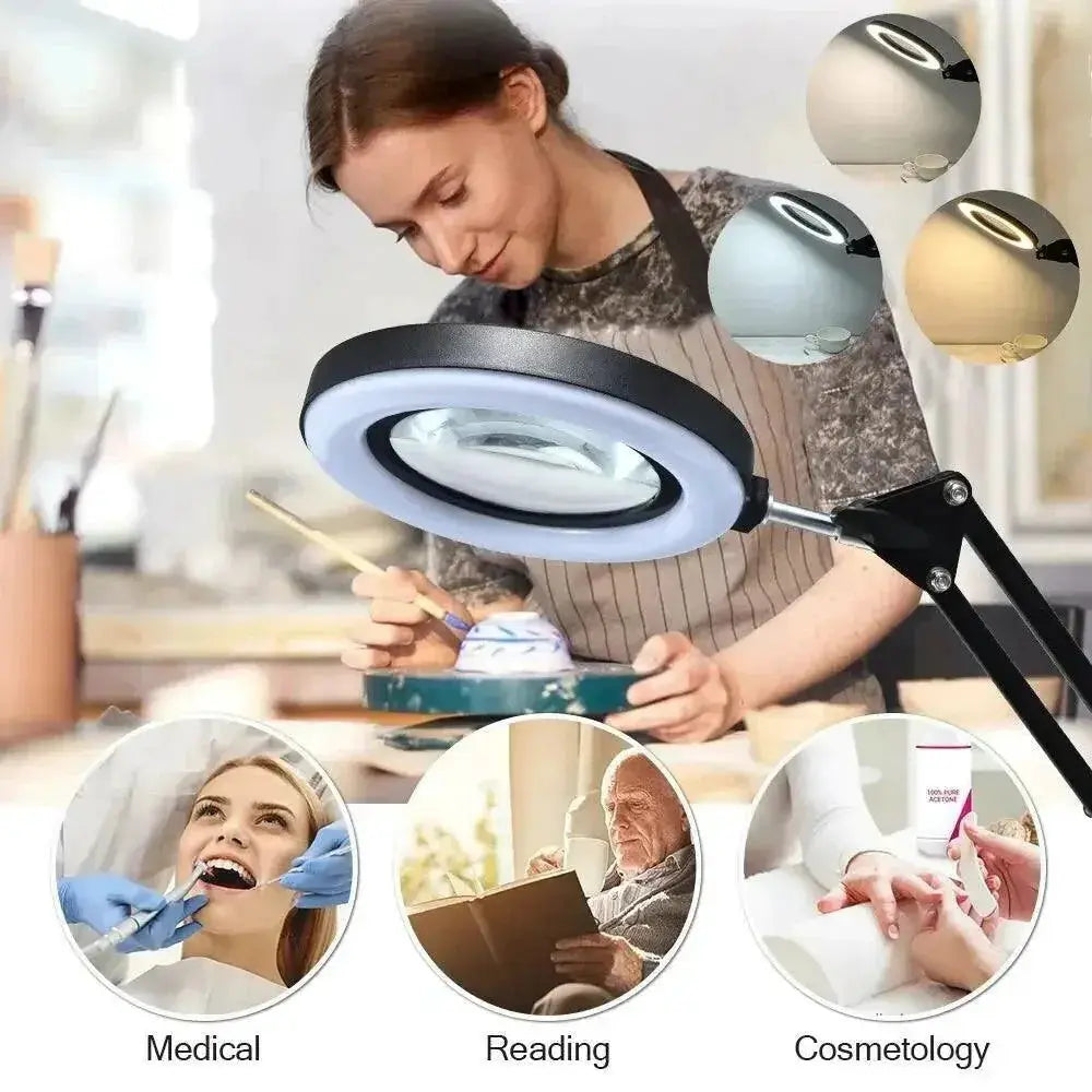 LED Illuminated Magnifier USB Magnifying Glass For Repair