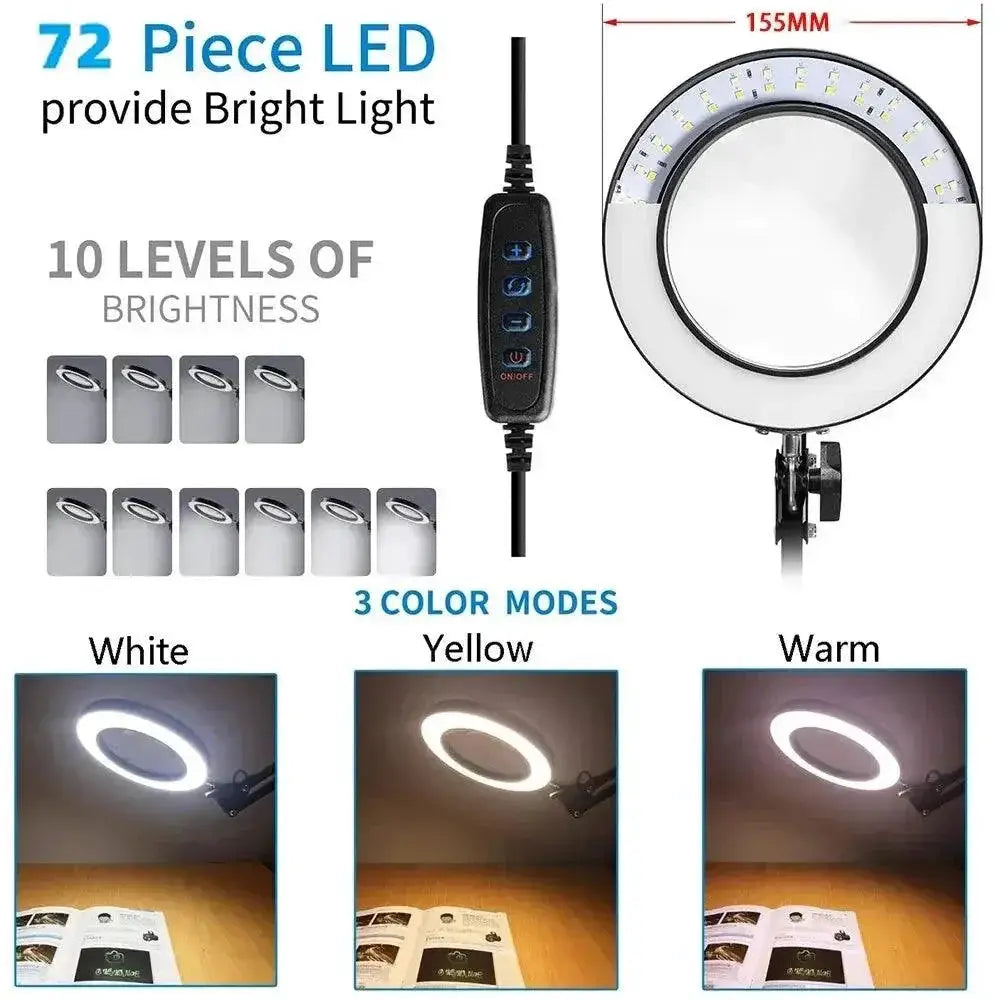 LED Illuminated Magnifier USB Magnifying Glass For Repair