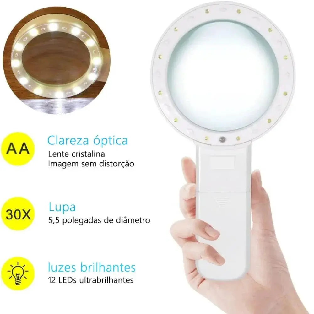 LED Magnifying Glass With Light For Elderly Reading Tool