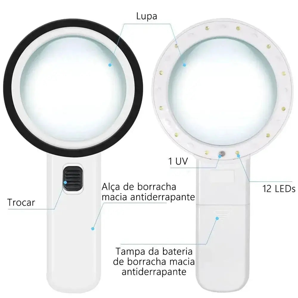 LED Magnifying Glass With Light For Elderly Reading Tool