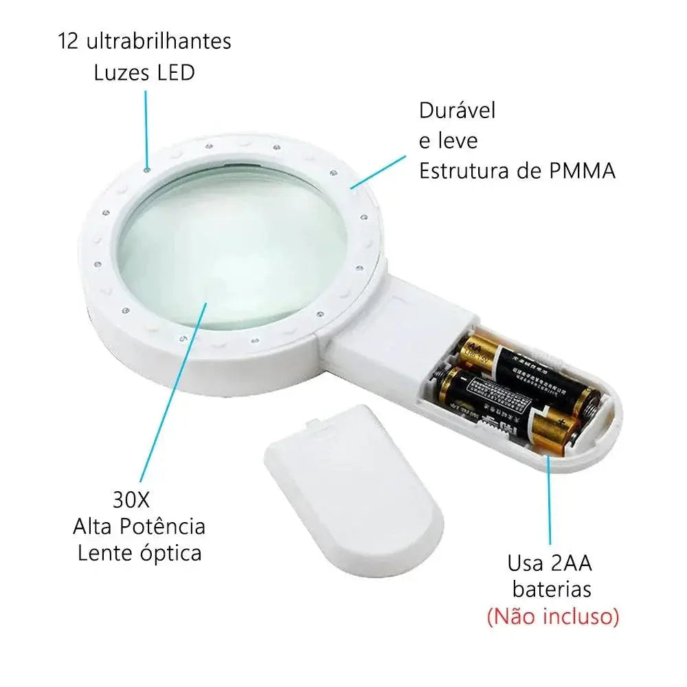 LED Magnifying Glass With Light For Elderly Reading Tool