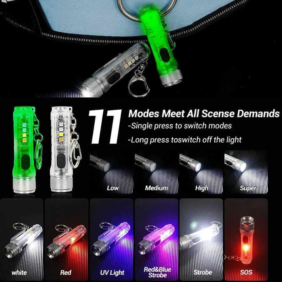 LED Mini Keychain Rechargeable Torch Bright Waterproof Light
