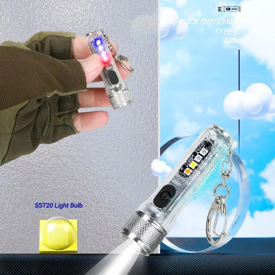 LED Mini Keychain Rechargeable Torch Bright Waterproof Light
