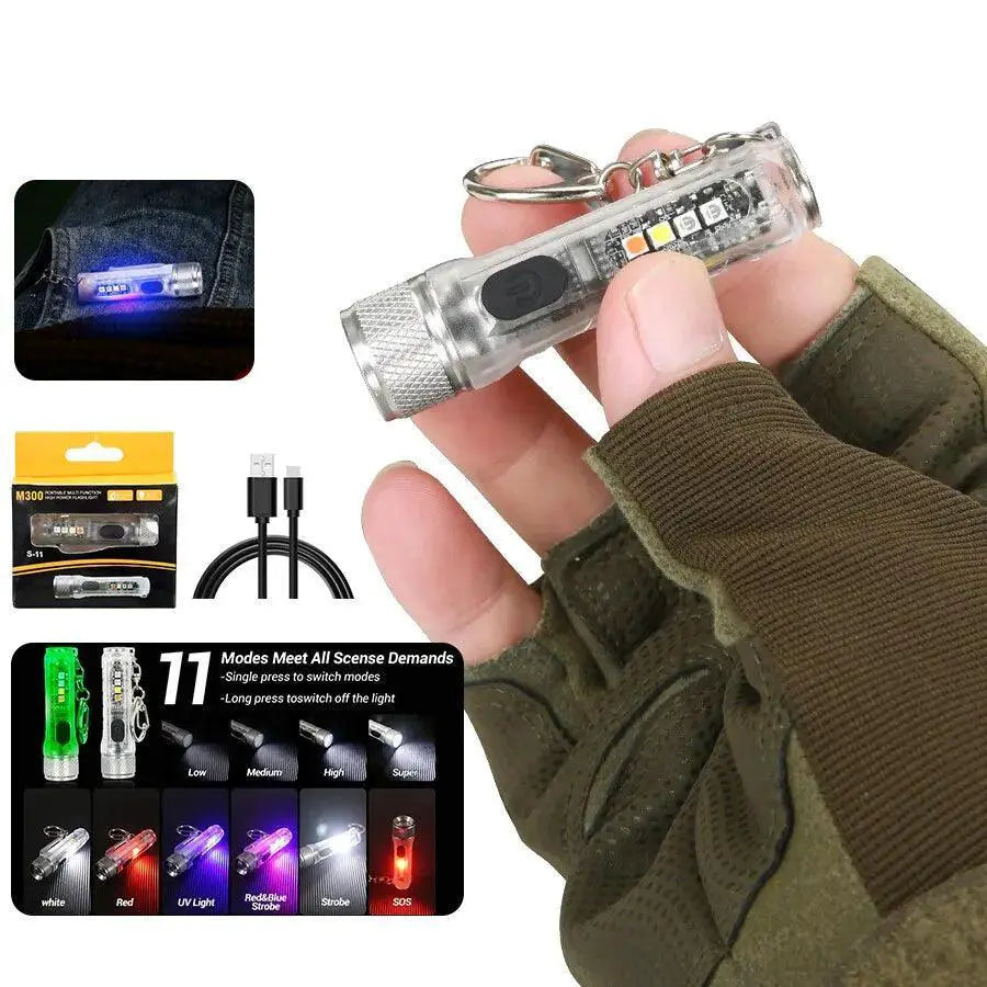 LED Mini Keychain Rechargeable Torch Bright Waterproof Light