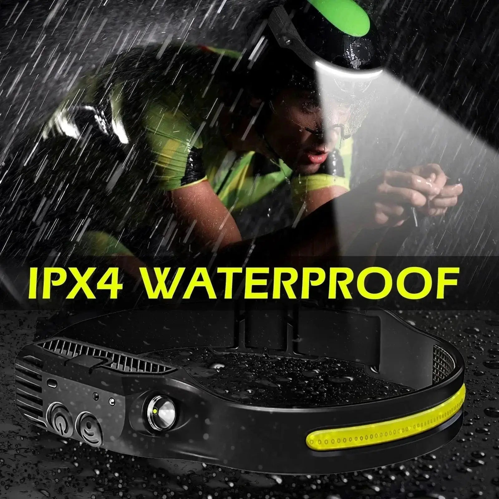 LED Motion Sensor USB Rechargeable Headlamp For Camping