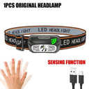 LED Motion Sensor USB Rechargeable Headlamp For Camping
