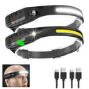 LED Motion Sensor USB Rechargeable Headlamp For Camping