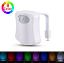 LED Motion Sensor Toilet Night Light 8 Colors Bowl Lighting