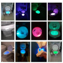 LED Motion Sensor Toilet Night Light 8 Colors Bowl Lighting