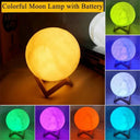 LED Moon Lamp Night Light 3D Printed Battery Powered Decor