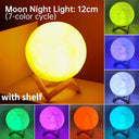LED Night Light: 3D Printing Moon Lamp Battery Powered Decor
