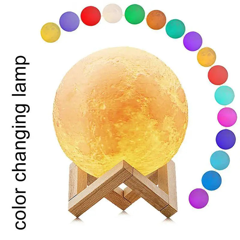 Moon Lamp Battery Powered 3D Moon Night Light Decor
