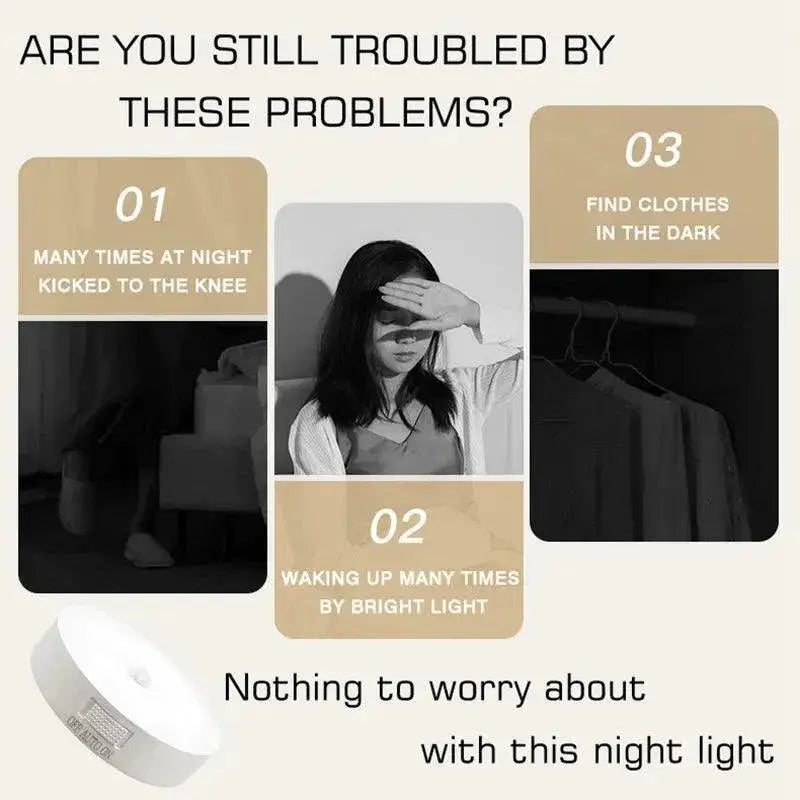 LED Night Light Motion Sensor USB Lamp for Bedroom Decor