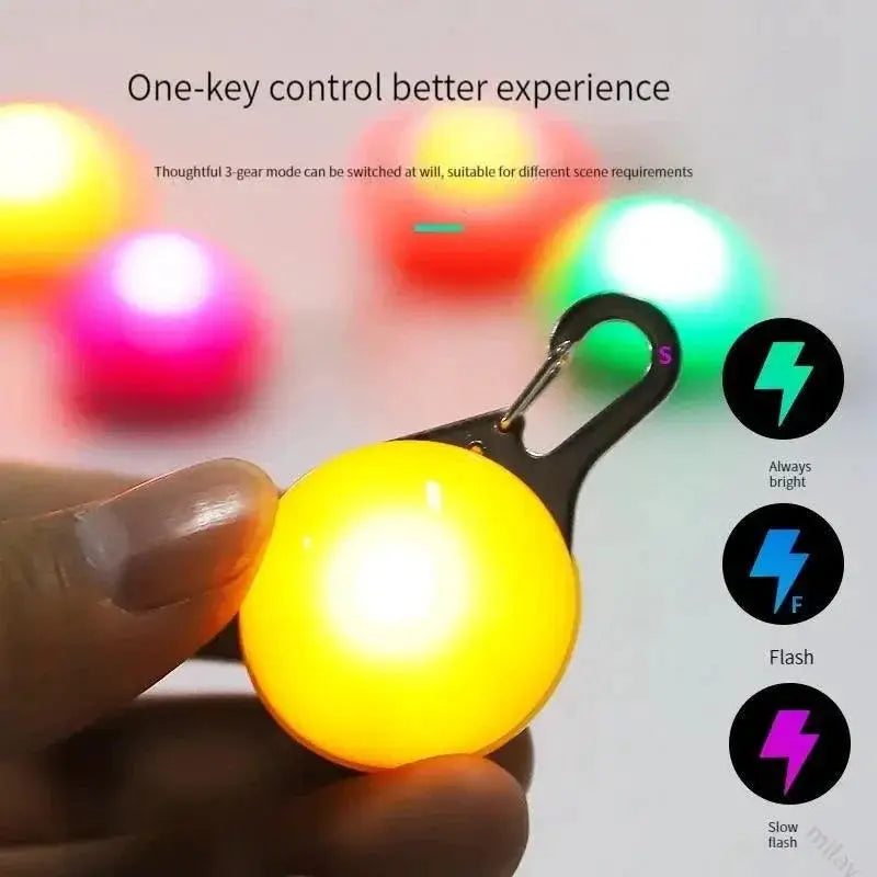 LED Pet Safety Collar Night Walking Glowing Pendant Flash