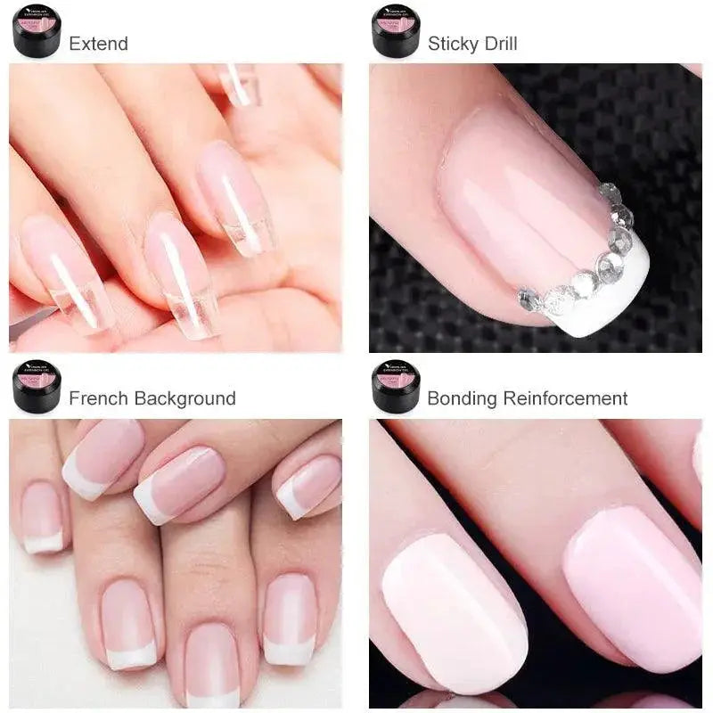 LED Poly Gel Nail Kit Long Lasting UV LED Gloss At Home