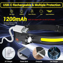 LED Sensor Headlamp Bright Rechargeable Torch for Outdoors