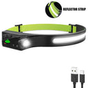 LED Sensor Headlamp Bright Rechargeable Torch for Outdoors