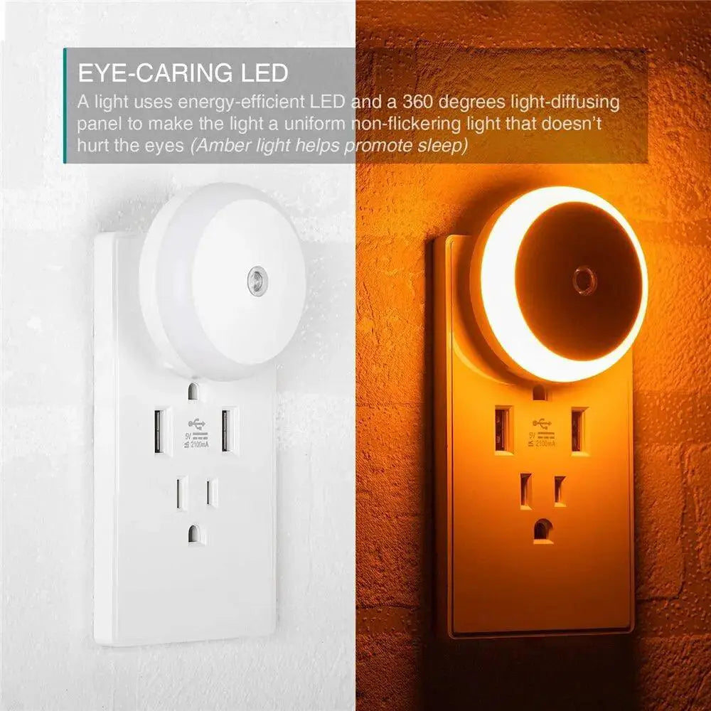 LED Smart Night Light Dusk To Dawn Sensor Wall Lamp