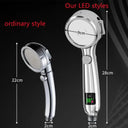 LED Temperature Display Handheld Shower With 4 Spray Modes
