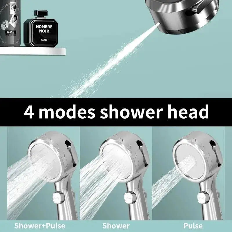 LED Temperature Display Handheld Shower With 4 Spray Modes