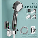 LED Temperature Display Handheld Shower With 4 Spray Modes