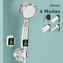 LED Temperature Display Handheld Shower With 4 Spray Modes