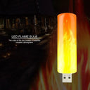 LED USB Atmosphere Light Flame Flashing Candle Lamp for Camping